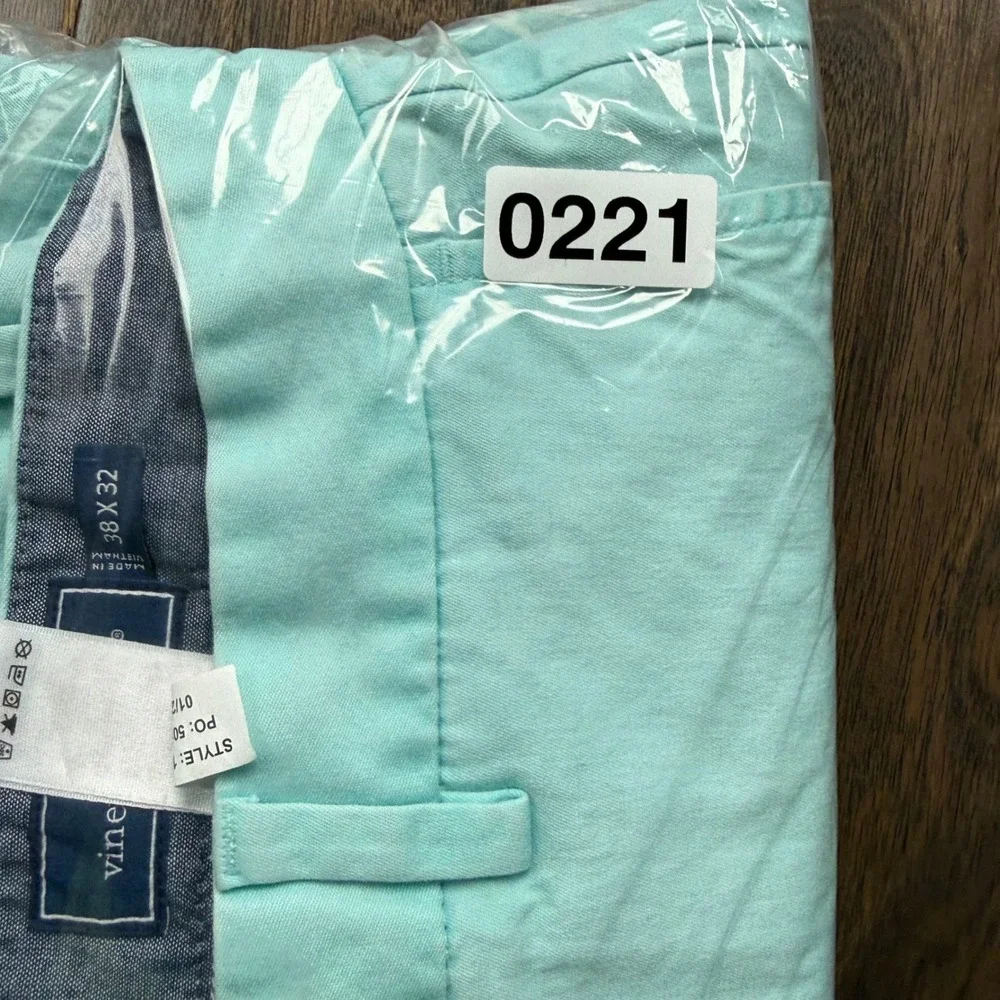 Vineyard Vines Breaker Pant Mens 38x32 Mint Green Coastal Stretch Chino Trousers